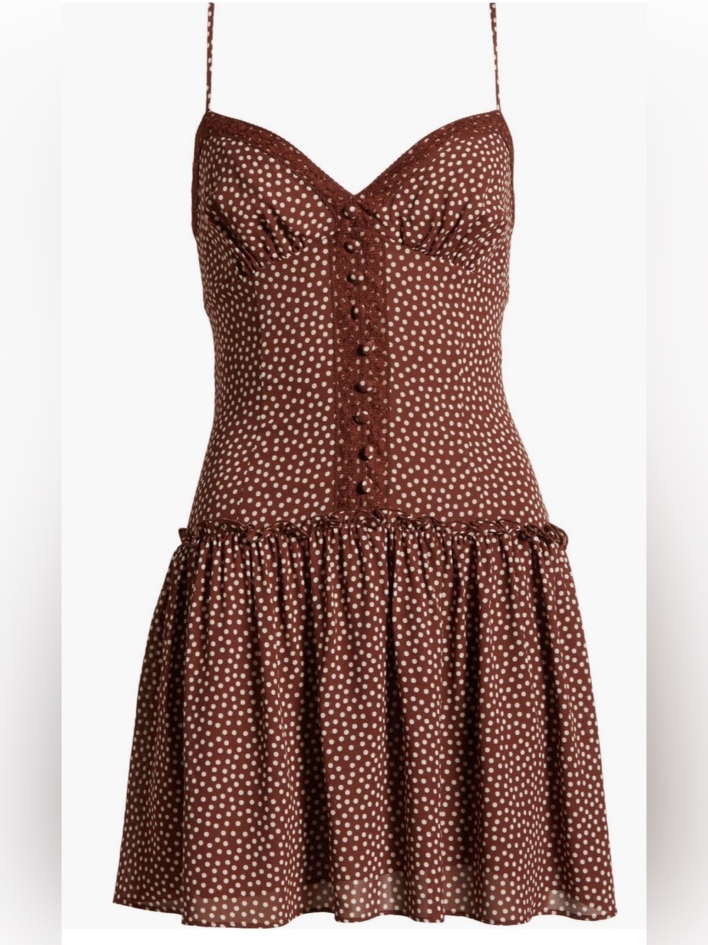 Reformation Citrus Polka Dot Lace Mini Dress